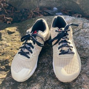 Reebok White Mesh Athletic Shoes with Black Details